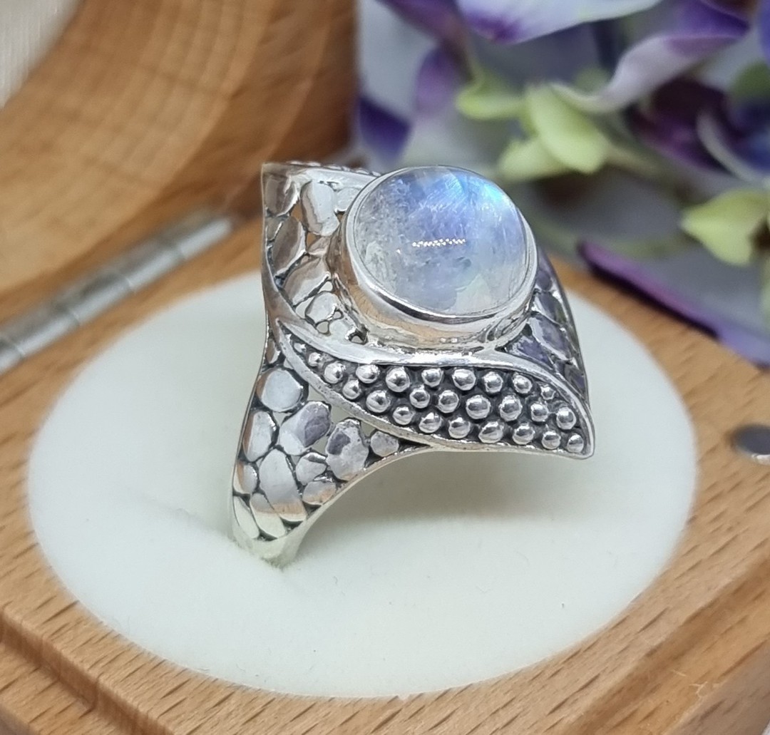 Sterling silver large moonstone ring image 1