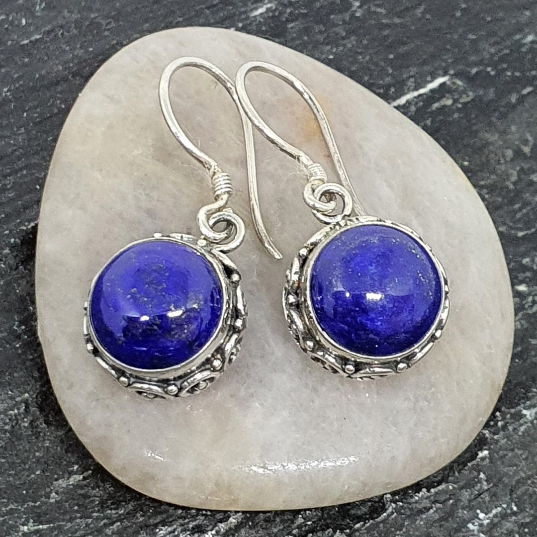 Lapis lazuli sterling silver earrings image 2