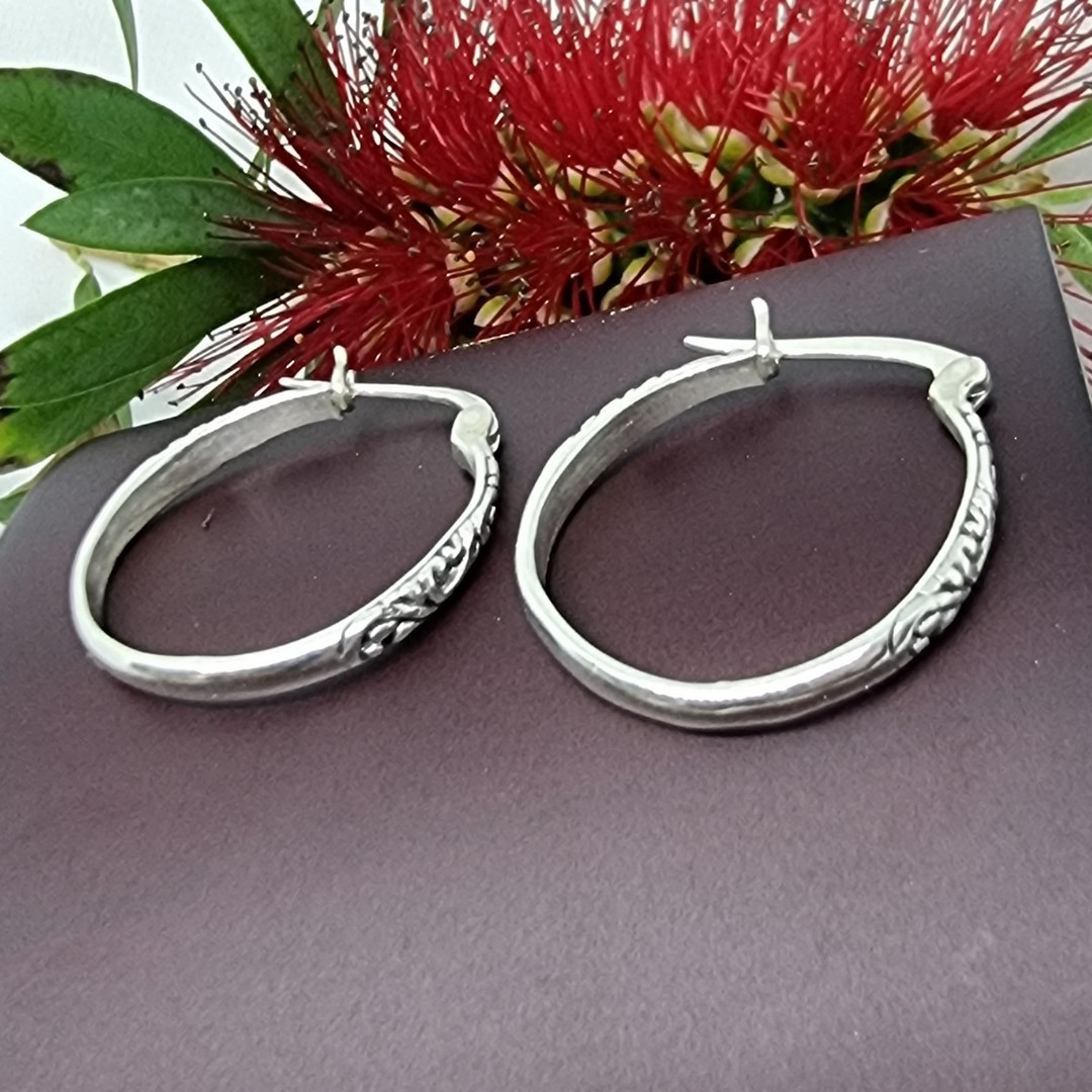 Sterling silver hoop earrings image 1