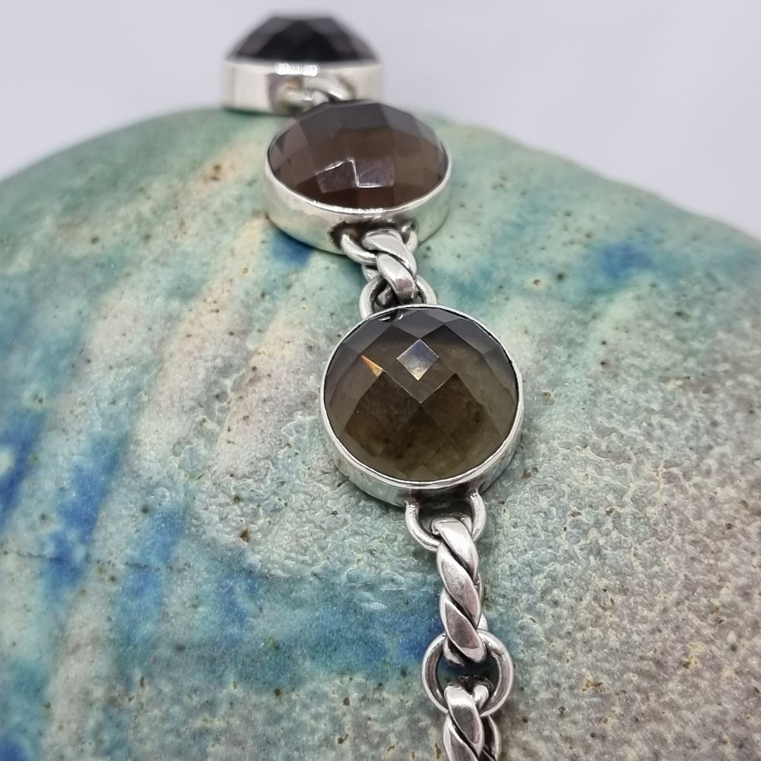 Sterling silver smoky quartz gemstone bracelet image 7