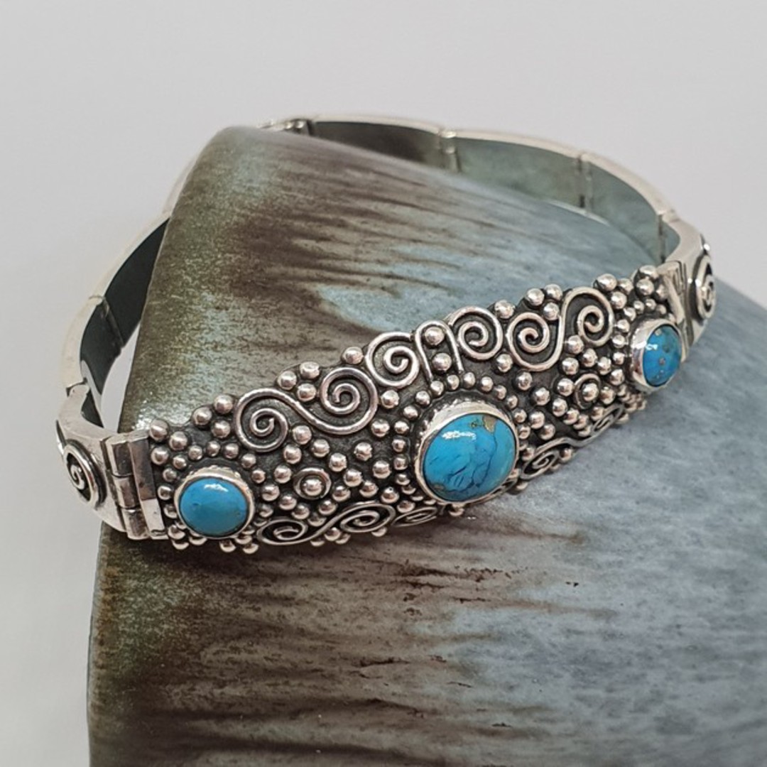 Sterling silver turquoise bracelet image 0