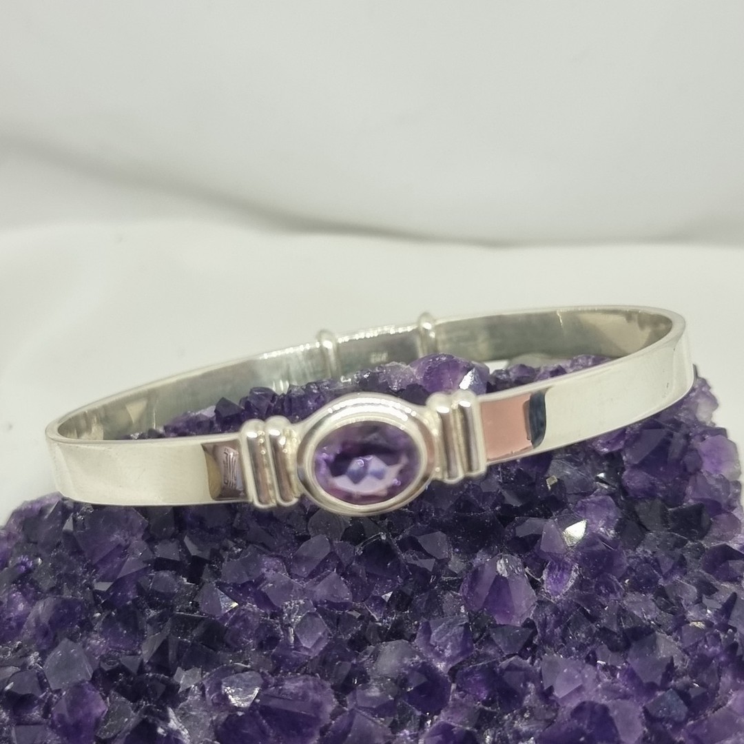Sparkling purple gemstone bangle image 2