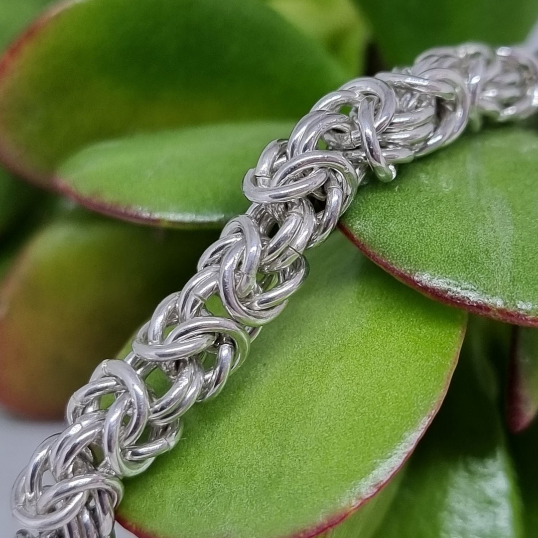Sterling silver Byzantine linked chain bracelet image 4