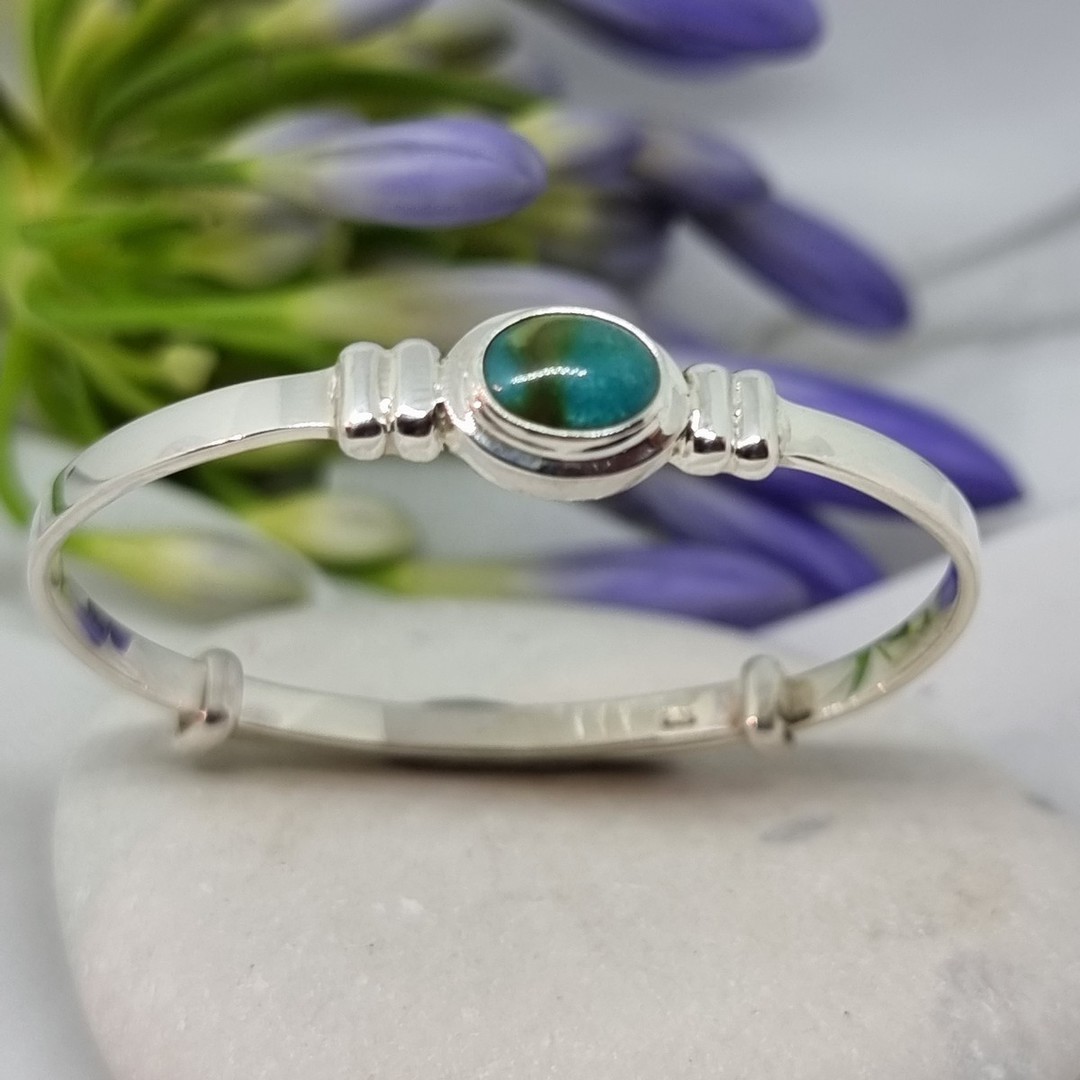 Turquoise Birthstone Baby Bangle for Miss December image 2