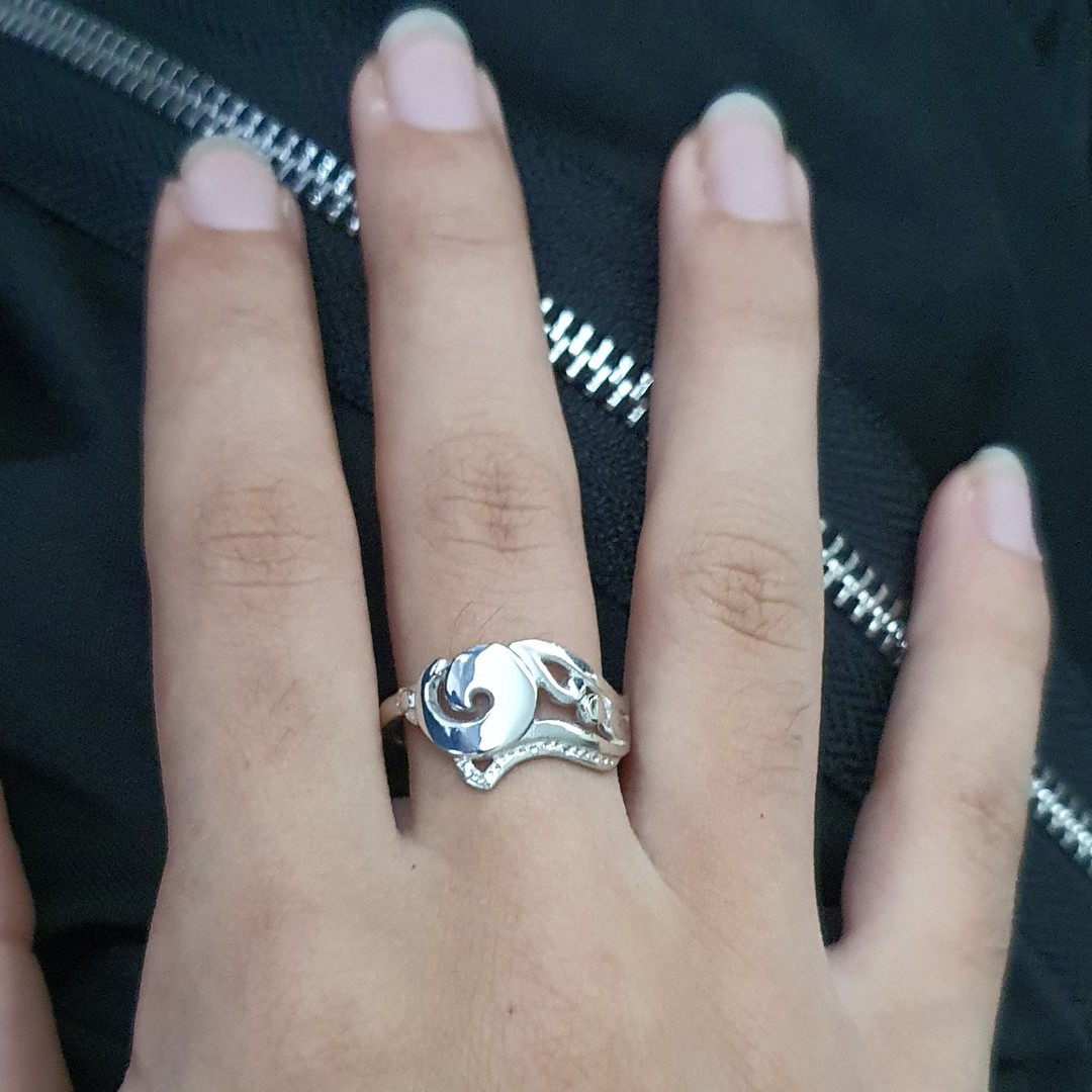 Sterling silver koru ring, made in NZ image 3