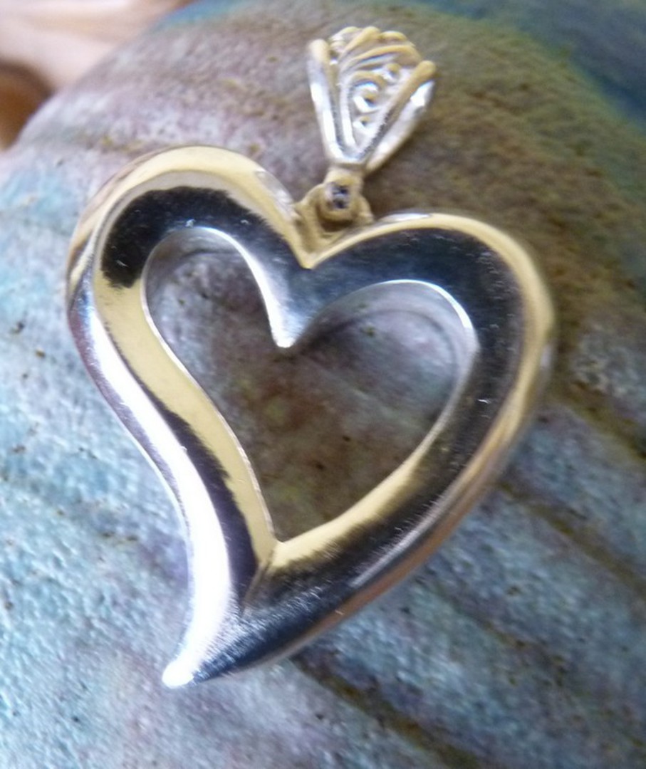 Sterling silver heart pendant - made in New Zealand image 1