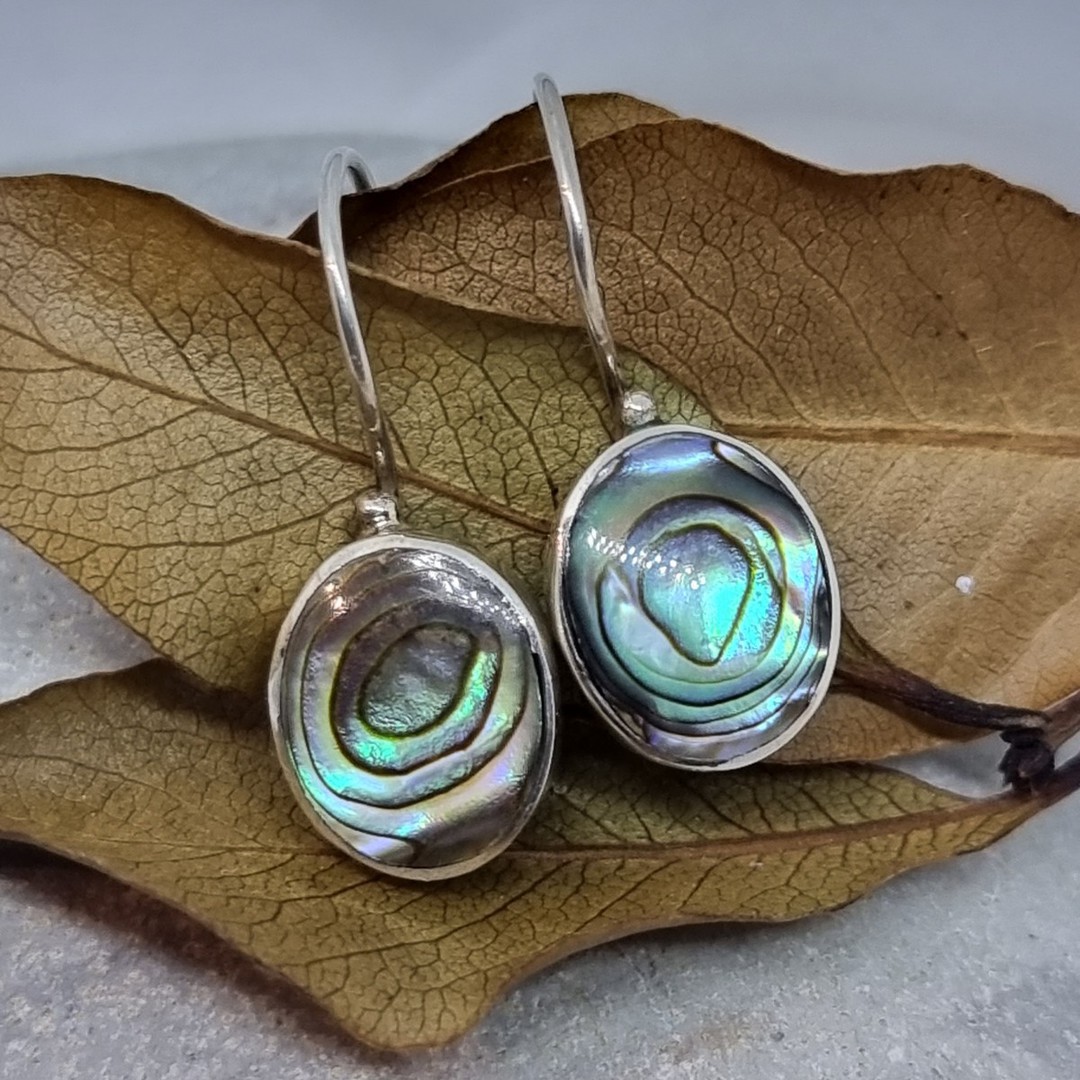 Paua shell silver earrings - last pair image 0