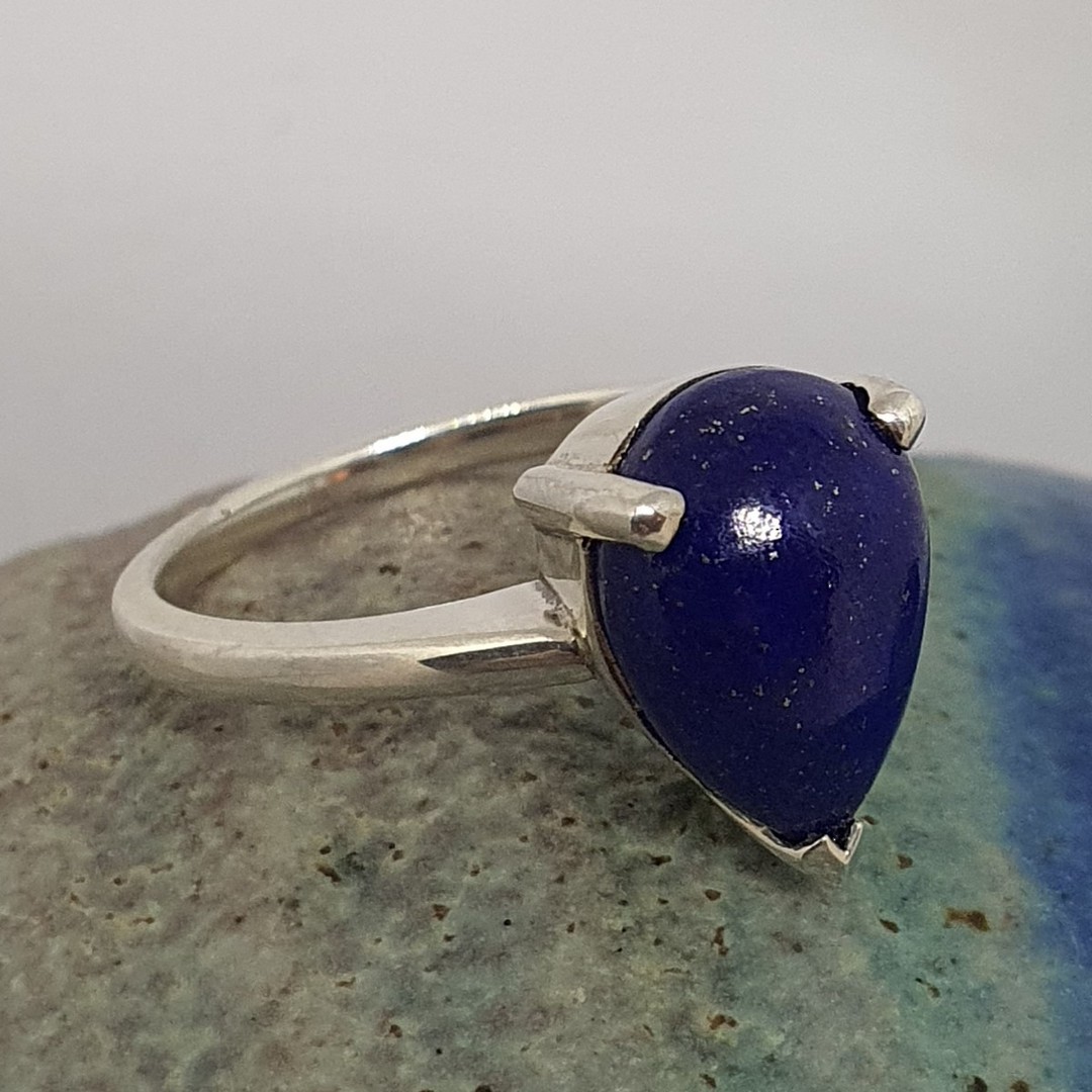 Sterling silver lapis lazuli dress ring image 2