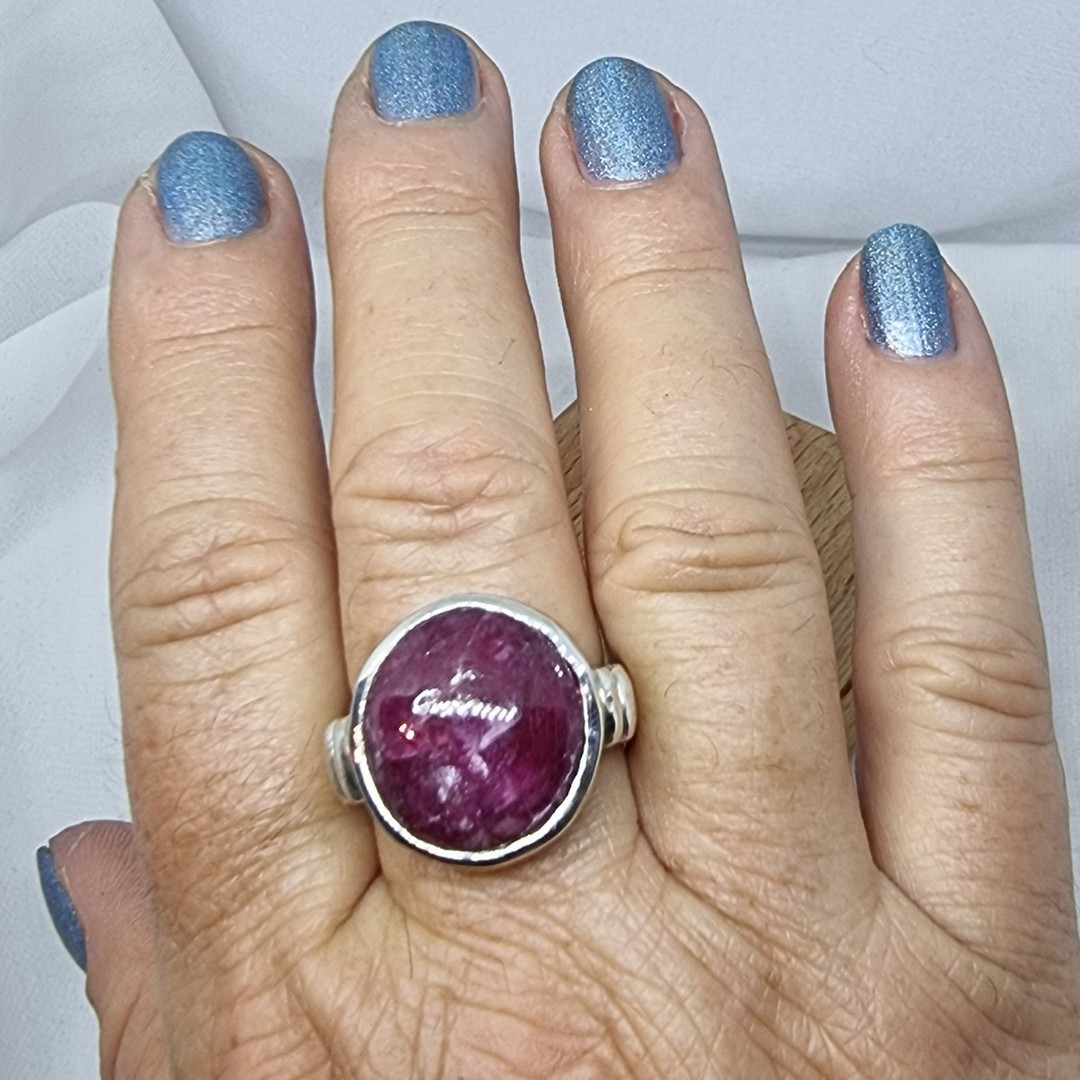Made in NZ sterling silver ruby ring image 2