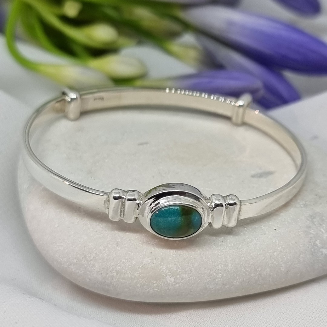 Turquoise Birthstone Baby Bangle for Miss December image 3