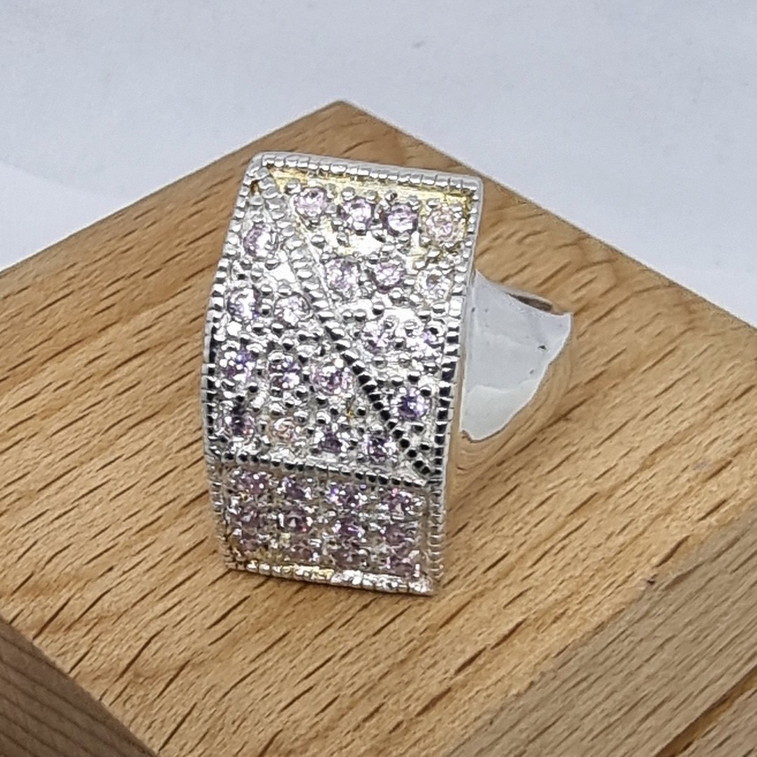 Super sparkle, multi stone silver ring - price drop! image 2