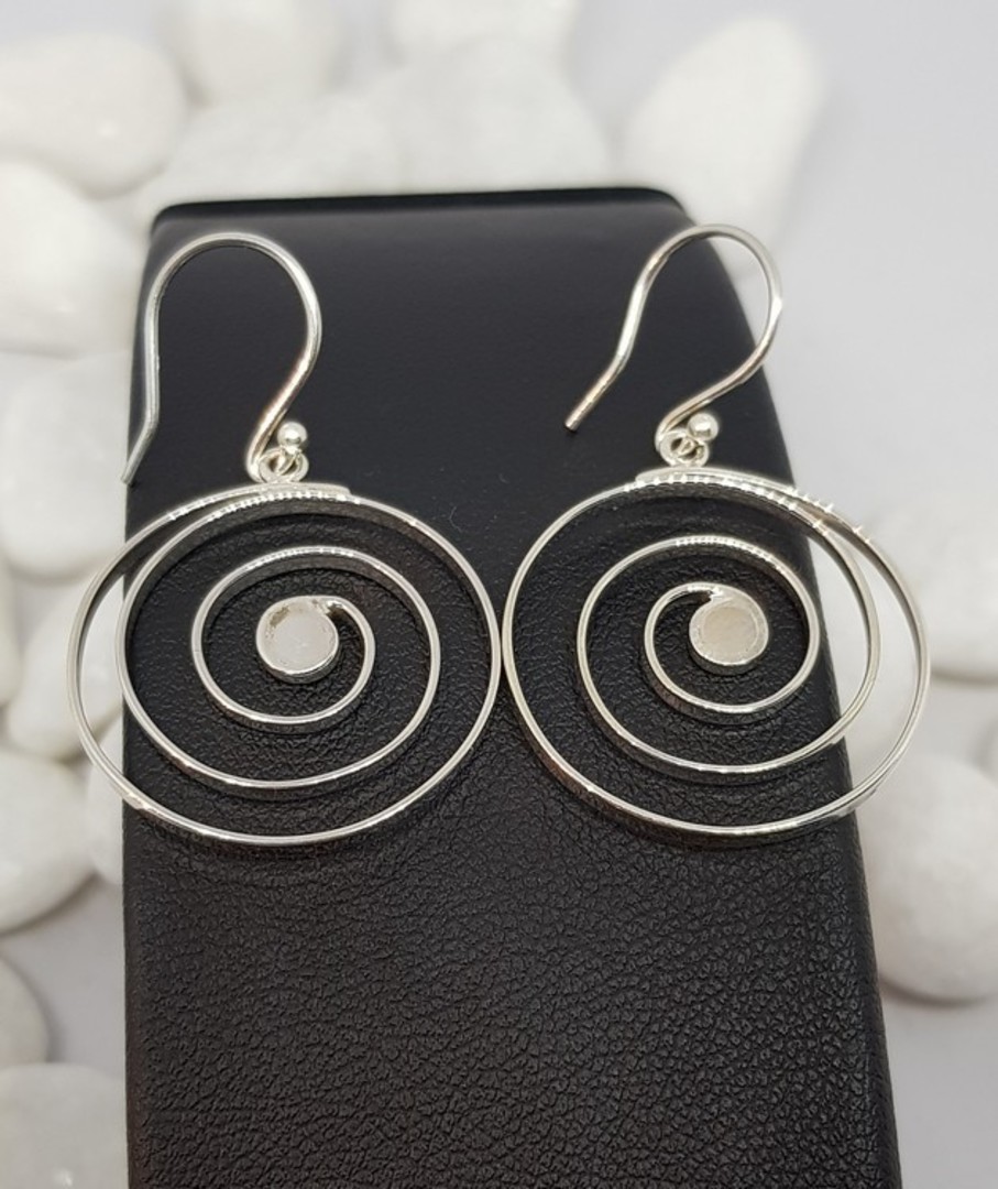 Round spiral earrings on hook image 2