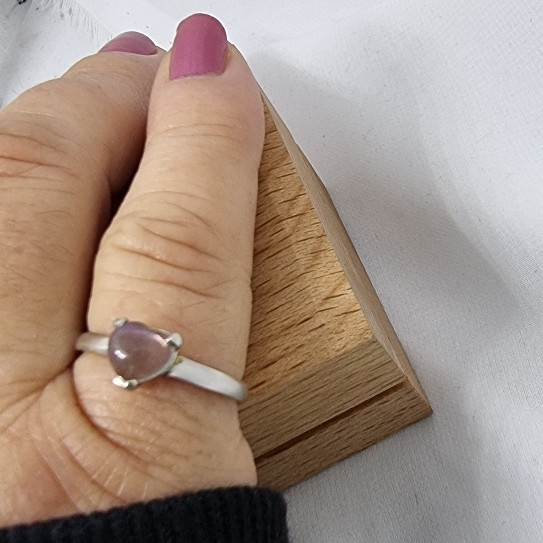 Small heart labradorite sterling silver ring image 1