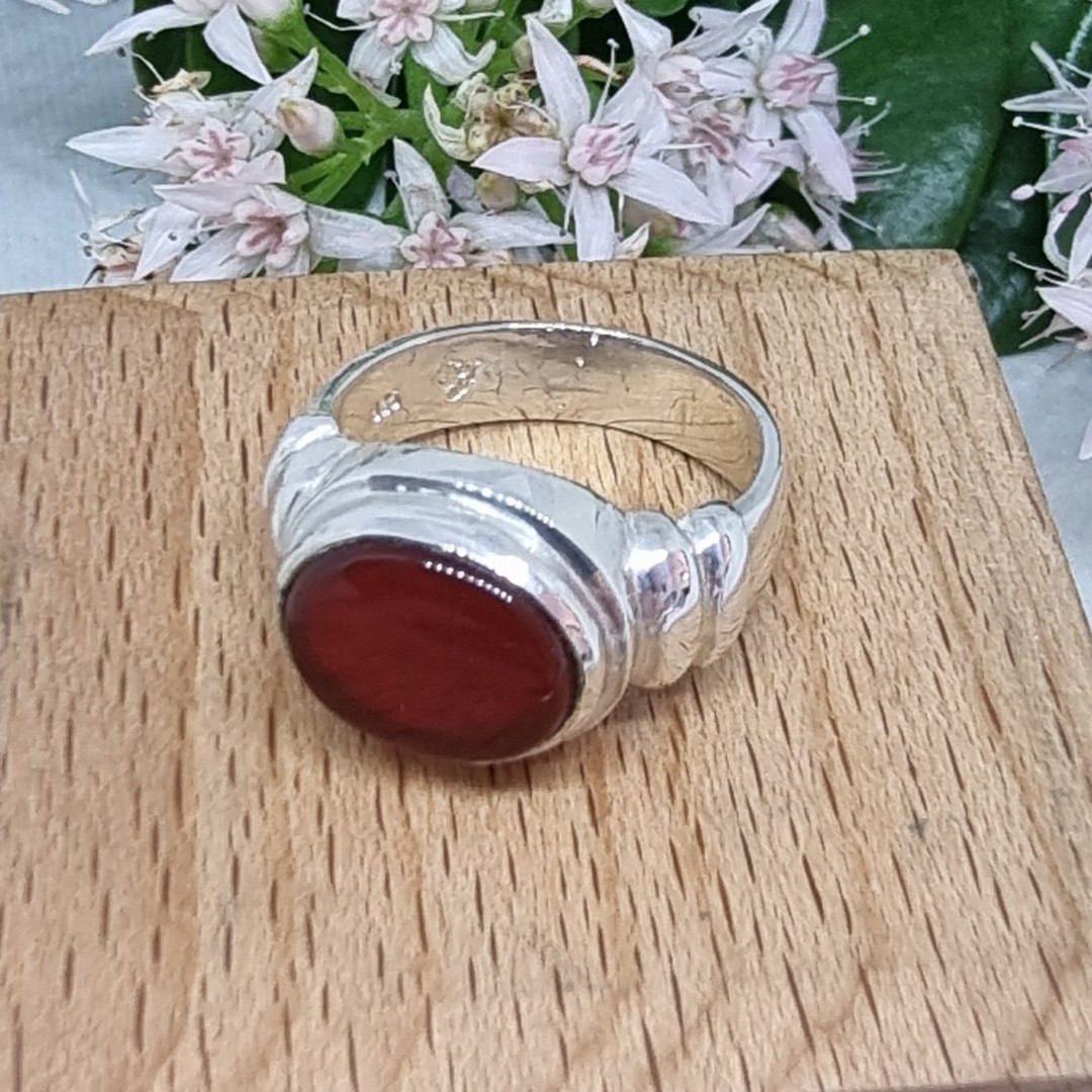 Silver carnelian ring , made in New Zealand image 2