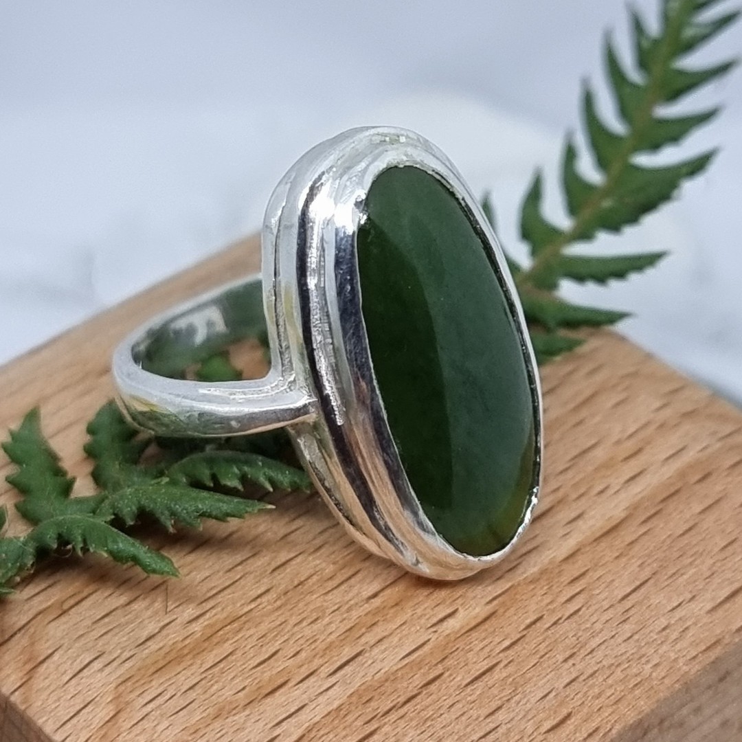 Ladies greenstone ring, made in NZ image 1