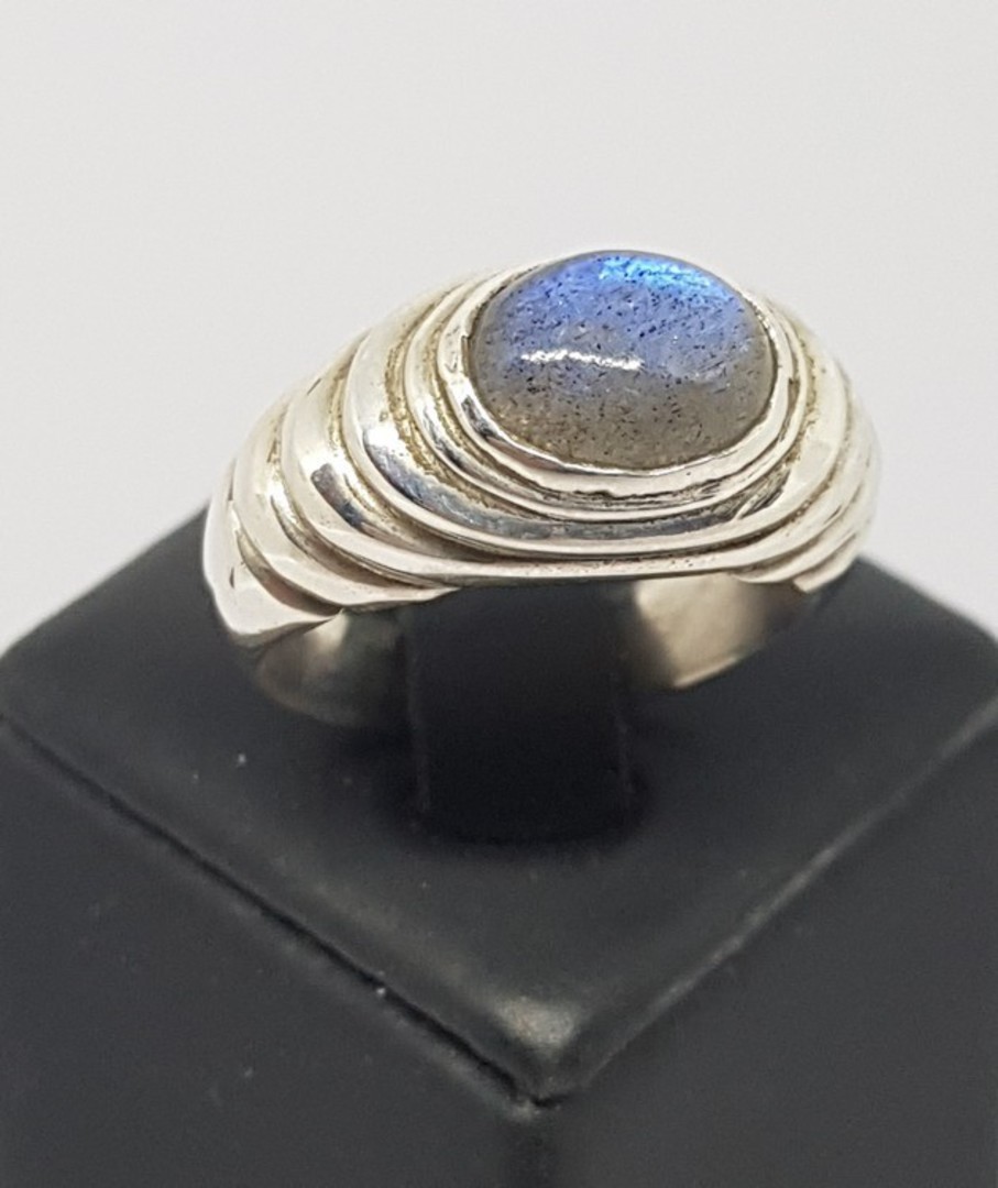 Labradorite ring, solid sterling silver image 0