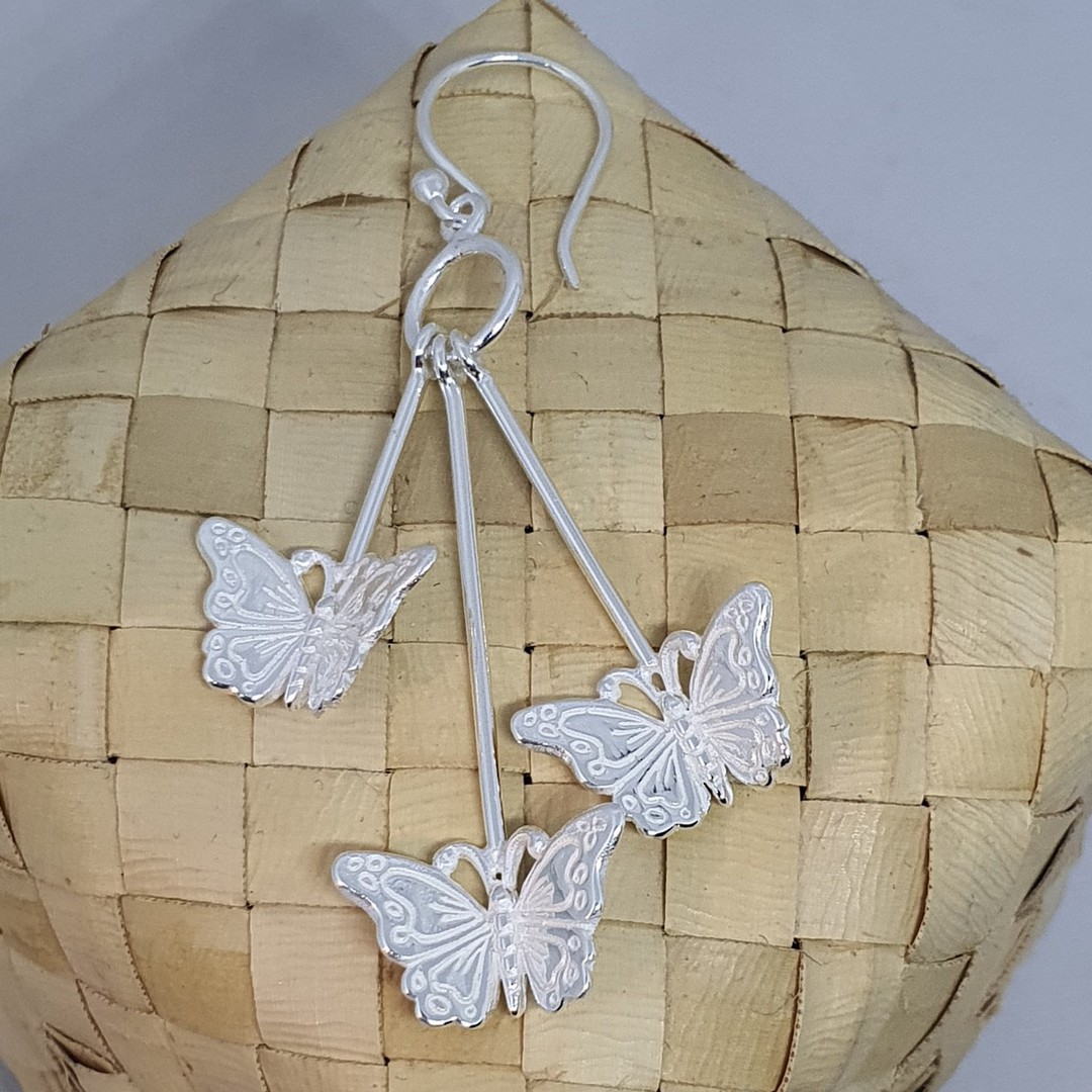 Sterling silver butterfly earrings image 3