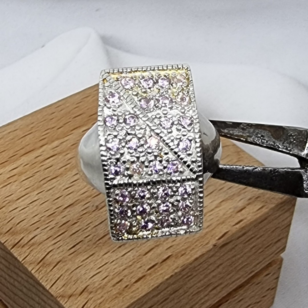 Super sparkle, multi stone silver ring - price drop! image 1