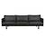 Click to swap image: &lt;strong&gt;Tolv Pensive 3Str Sofa-Black Leather/Bk &lt;/strong&gt;&lt;/br&gt;Dimensions: W2400 x D880 x H780mm