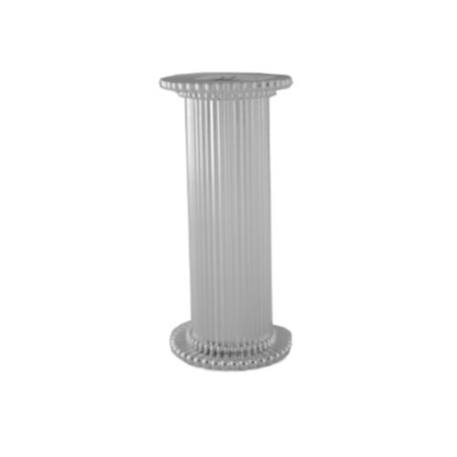 Round Fine Fluted Silver Pillar 75mm image 0