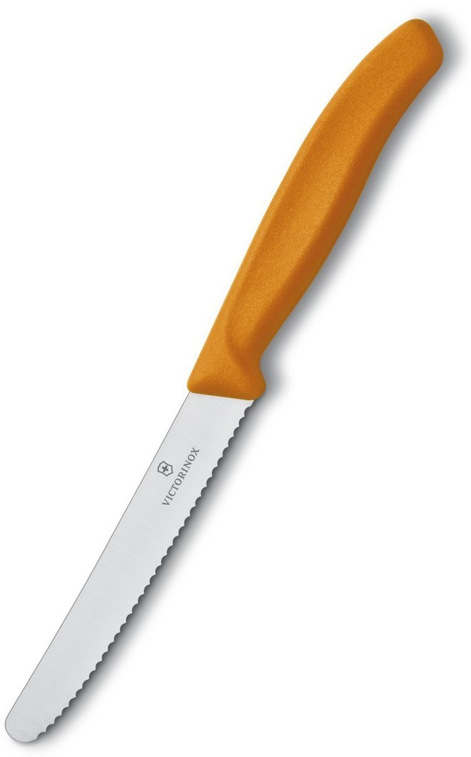  Tomato Knife, Orange Nylon Handle  (11cm Serrated Blade) image 0