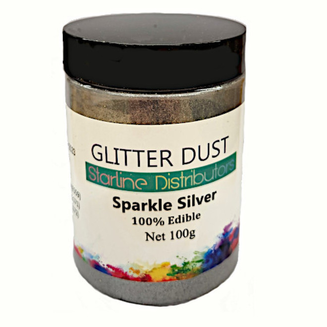 Glitter Dust - Sparkle Silver 100gm  (100% Edible) image 0