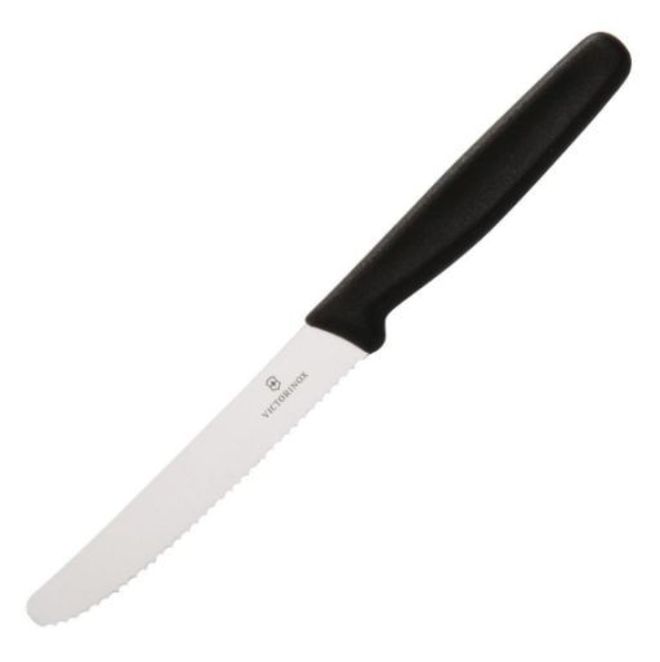 Tomato Knife, Black Nylon Handle (11cm Serrated Blade) image 0