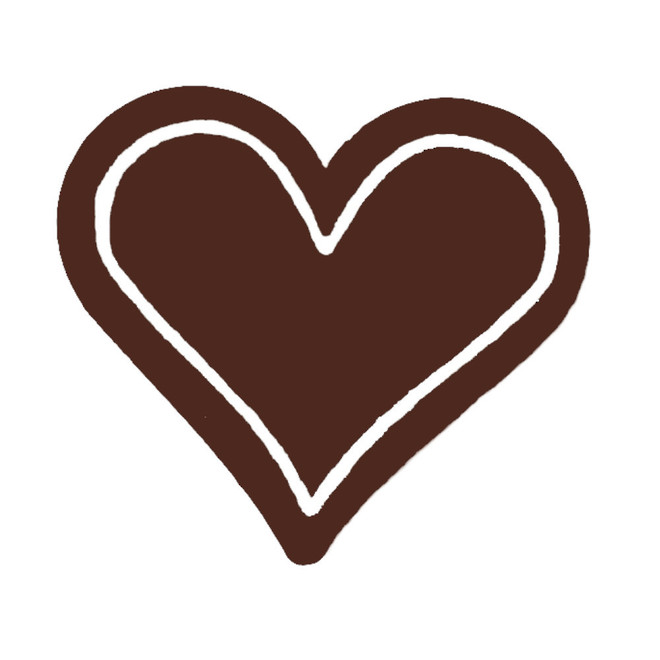 Chocolate Dark Plain Heart - 30mm (30PK) image 0