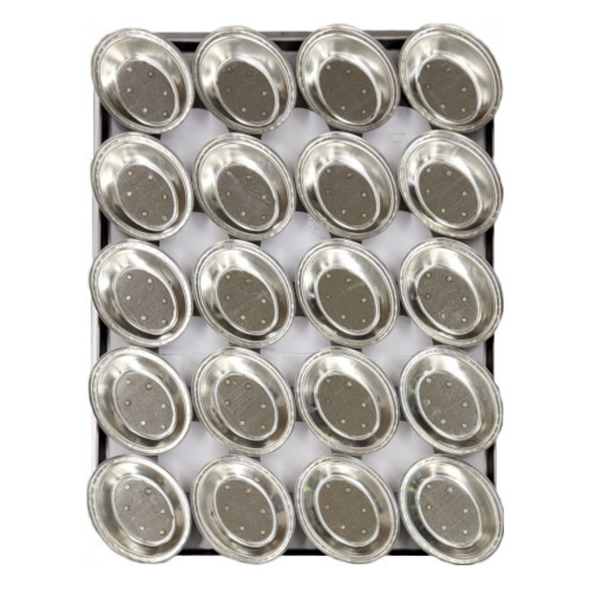 Palletized Pie Tins, (20) Oval 130x105x29mm, Tray size 600x460mm image 0