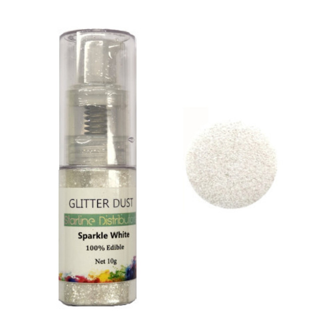 Glitter Dust - White Pump 10gm  (100% Edible) image 0