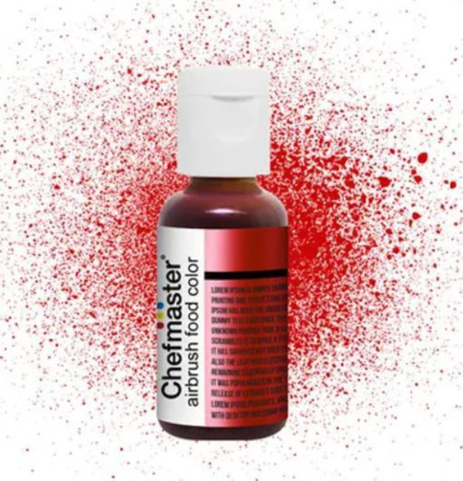 Chefmaster Airbrush Liquid Metallic Red .67oz Bottle image 0