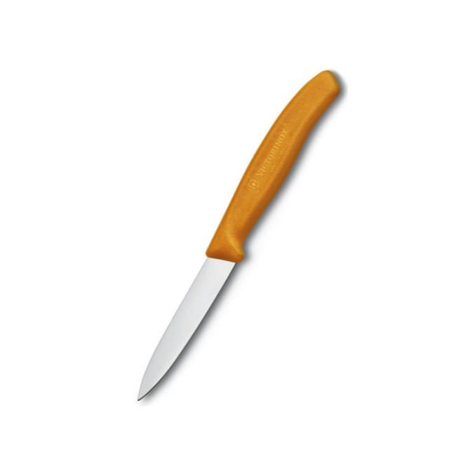 Paring Knife, Orange Nylon Handle (8cm Blade) image 0
