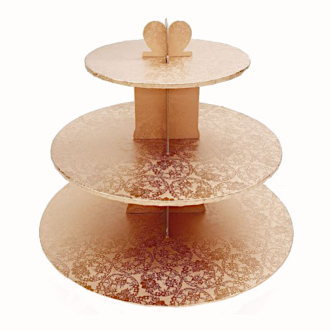 Cupcake Rose Gold Stand, 3 Tier, 36cm base, 33cm high image 0