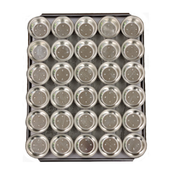 Palletized Savoury Pie Tins, (30) Large Shallow 72x20mm, Tray size 460x360mm image 0