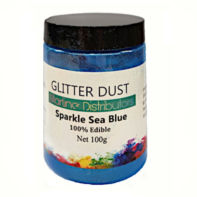 Glitter Dust - Sparkle Sea Blue 100gm  (100% Edible) image 0