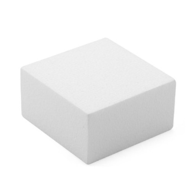 10" Square Cake Dummy, 75mm deep, Polystyrene image 0