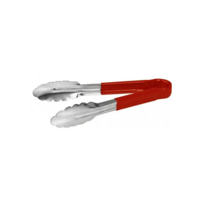 23cm Stainless Steel Tong, Red Handle image 0