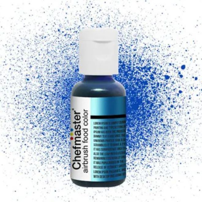 Chefmaster Airbrush Liquid Metallic Blue .67oz Bottle image 0