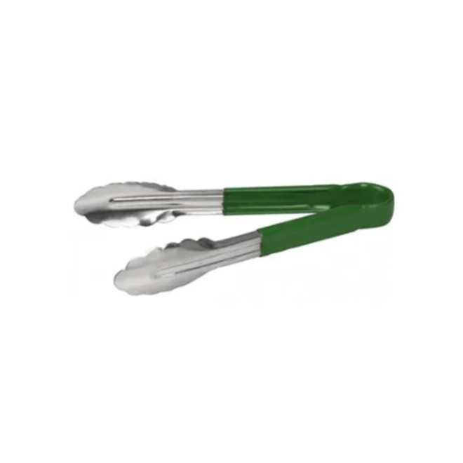 23cm Stainless Steel Tong, Green Handle image 0