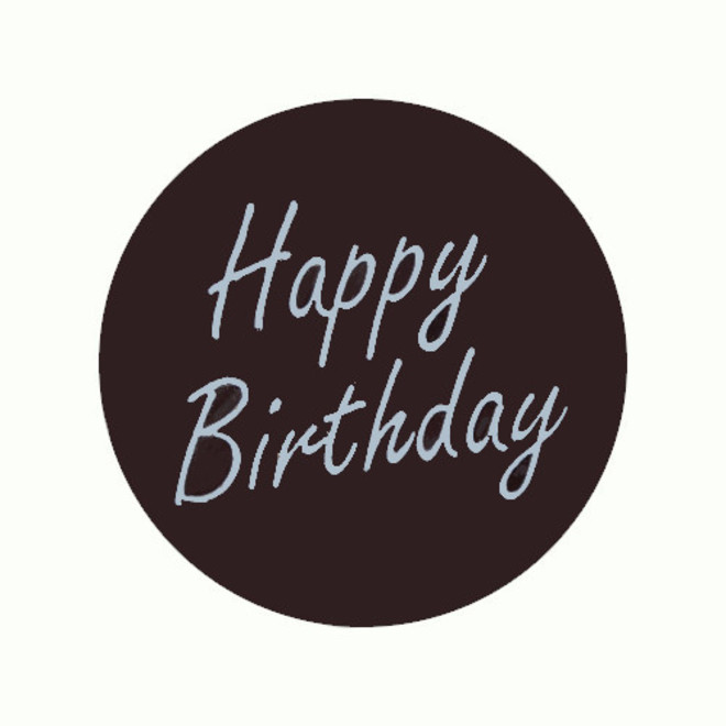 Chocolate Dark - "Happy Birthday" Round 75mm (50PK) image 0
