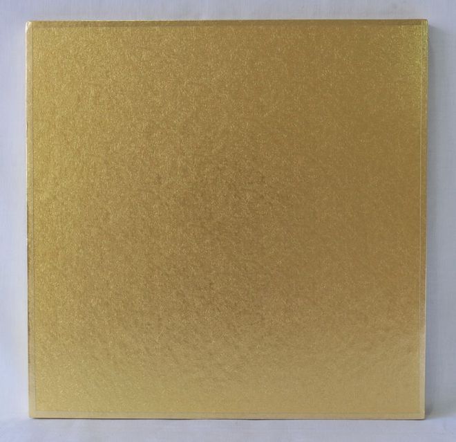 Polystyrene Cake Board, Square, Gold Covered, 9" (225mm) image 0