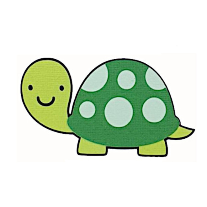 Turtle - Green Cake Topper (Card 100x50mm) image 0