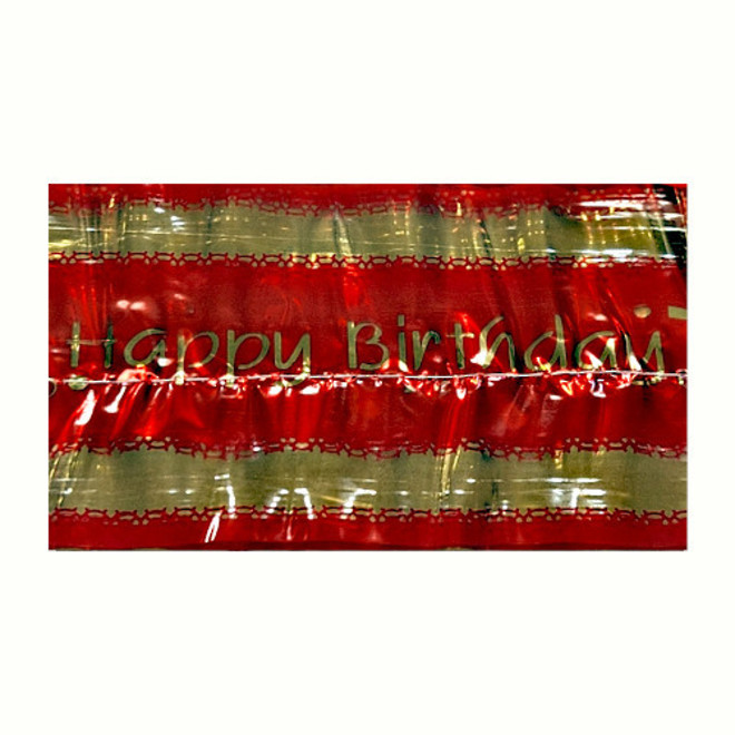 Cake Band Happy Birthday Red/Gold 63mm (7m) image 0