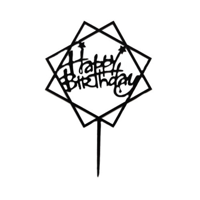 "Happy Birthday" Black Topper (Card 160x120mm) image 0