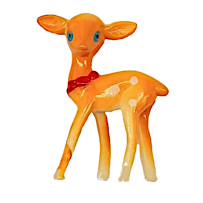 Plastic Deer with Bow 30mmx40mm image 0