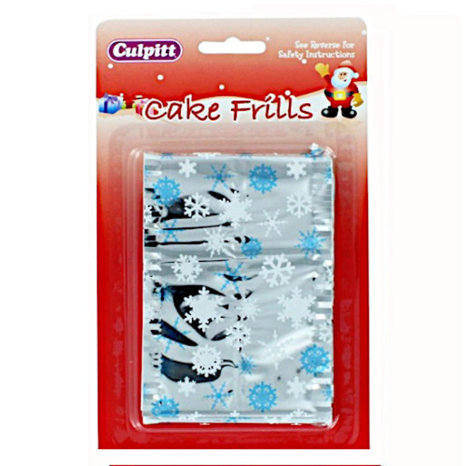 Christmas Frill Snow Flake Dark Blue (914mm, 83mm width) image 0