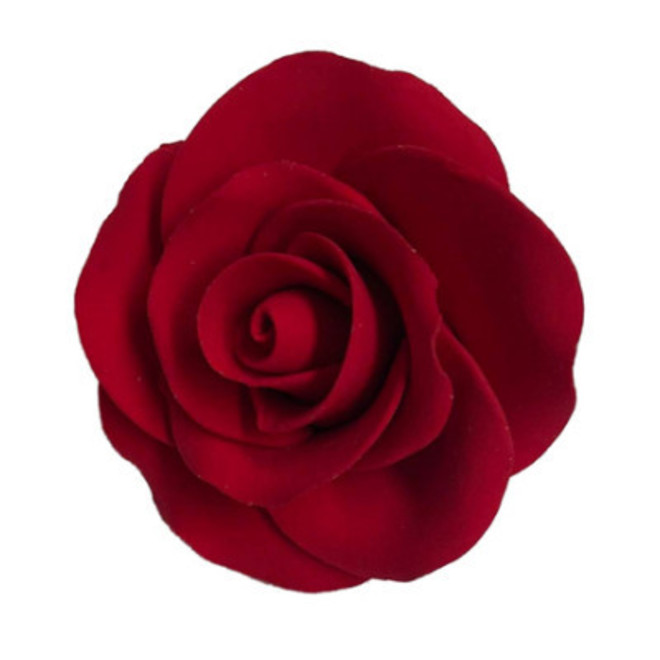 Icing Red Single Rose, 50mm.  Box of 28 (wired) image 0