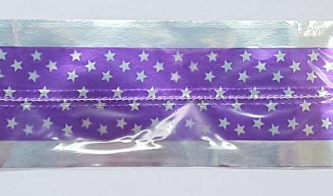 Cake Band Star Purple/Silver 63mm (7m) image 0