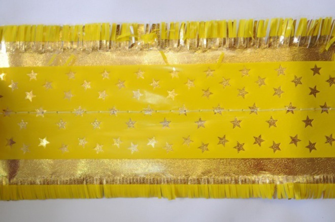 Star Pattern Band 7m x 76mm wide  Gold on Yellow image 0
