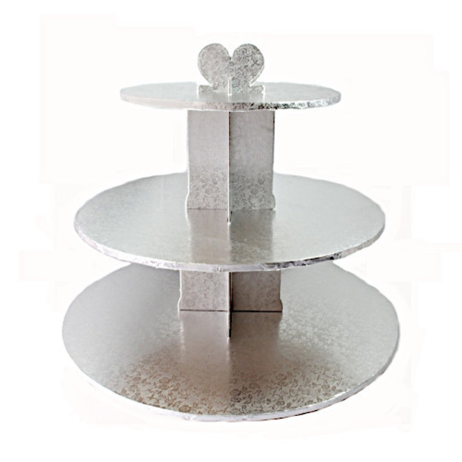 Cupcake Silver Stand, 3 Tier, 36cm base, 33cm high image 0